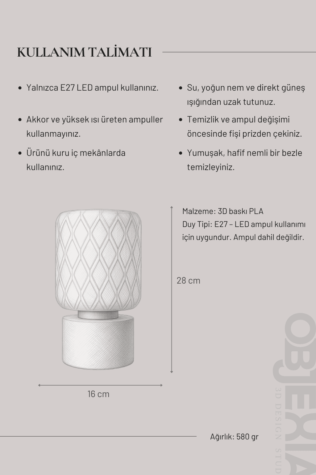 LATTICE Masa Lambası