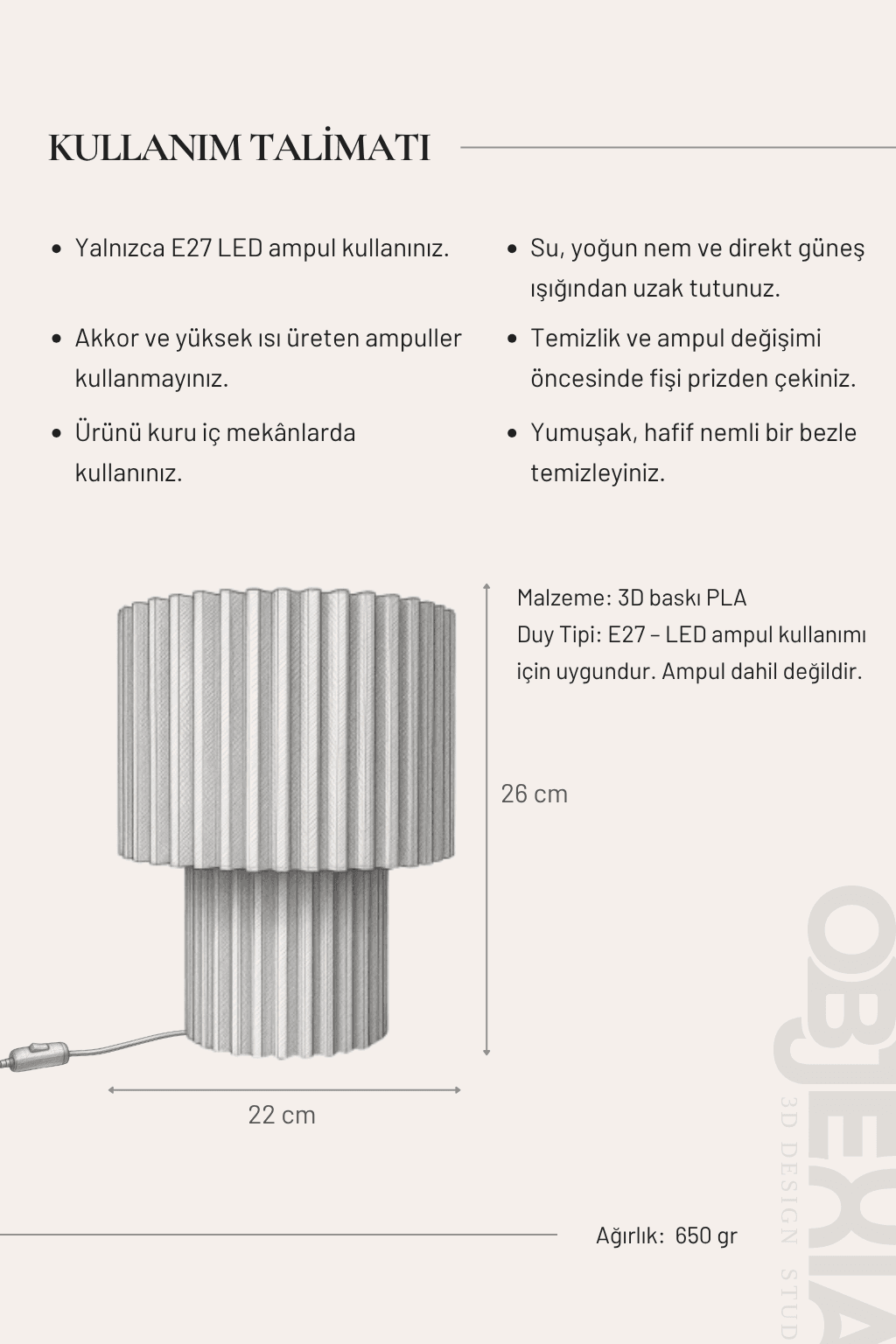 PLEAT Masa Lambası