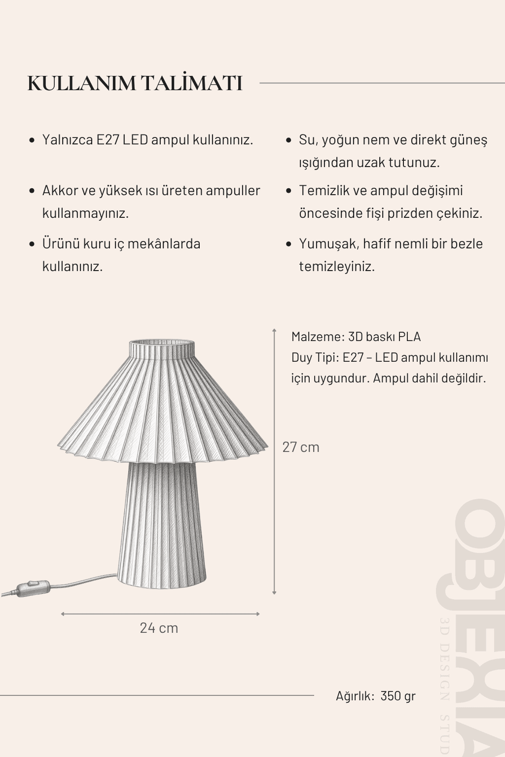 ORIGAMI Masa Lambası
