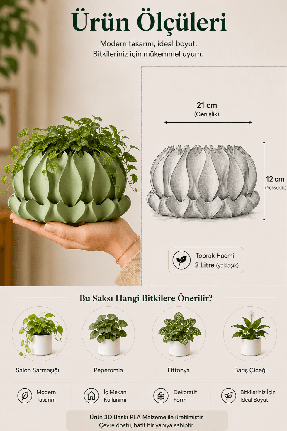 FLORA Tabaklı Saksı