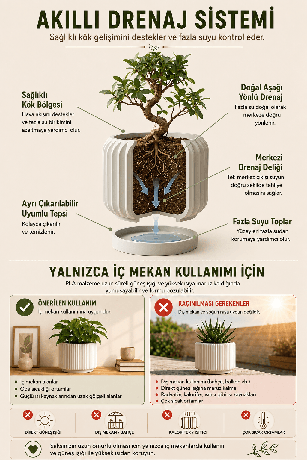 CANNA Tabaklı Saksı