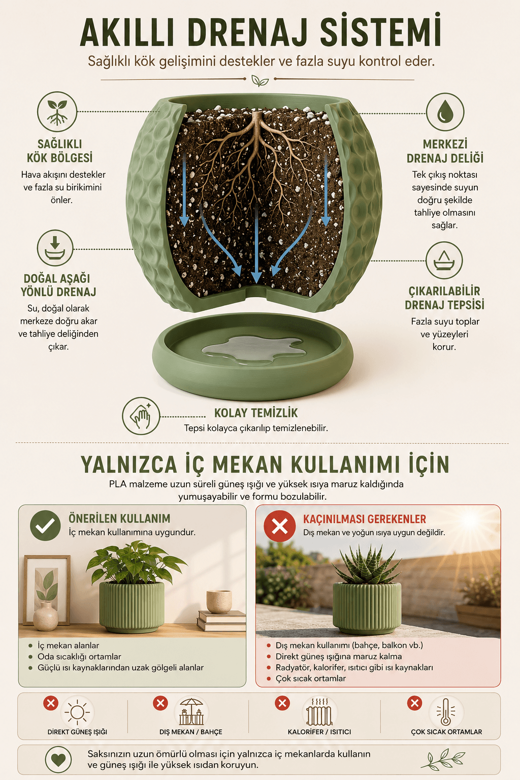 DOTS Tabaklı Saksı