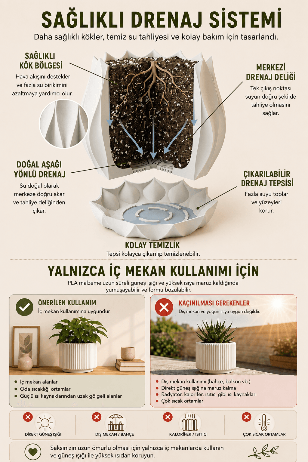 LILIUM Tabaklı Saksı