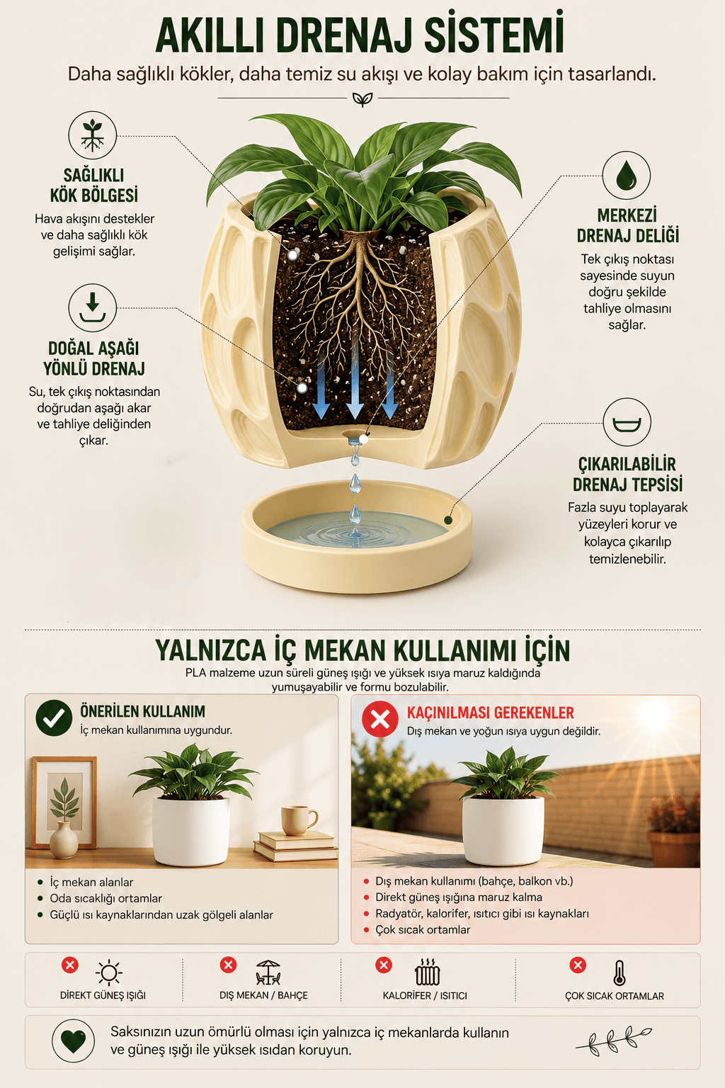 CELLULA Tabaklı Saksı